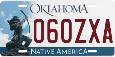 OK license plate 060ZXA