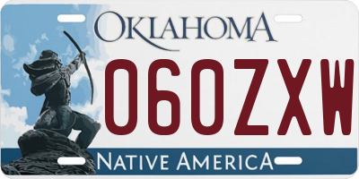 OK license plate 060ZXW