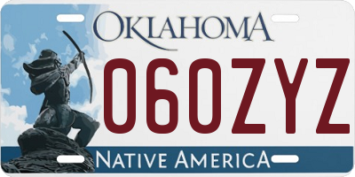 OK license plate 060ZYZ