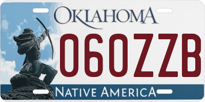 OK license plate 060ZZB