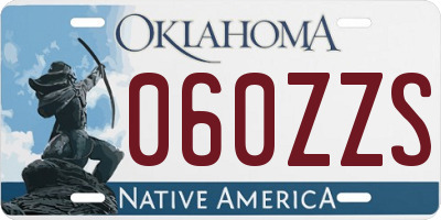 OK license plate 060ZZS