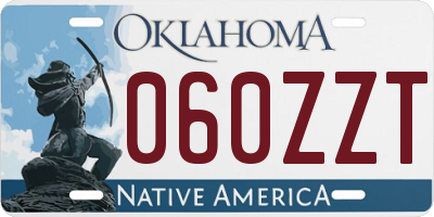 OK license plate 060ZZT