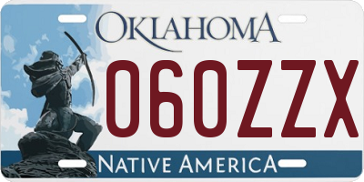 OK license plate 060ZZX