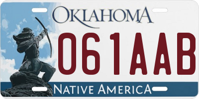 OK license plate 061AAB