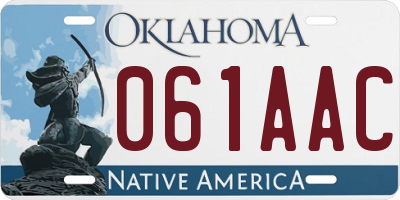 OK license plate 061AAC