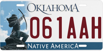 OK license plate 061AAH