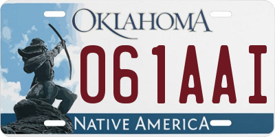 OK license plate 061AAI