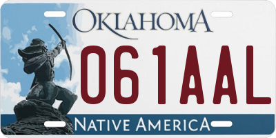 OK license plate 061AAL