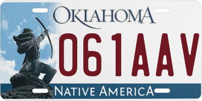 OK license plate 061AAV