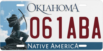 OK license plate 061ABA