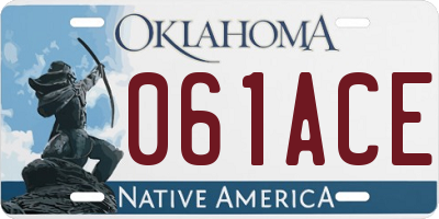 OK license plate 061ACE
