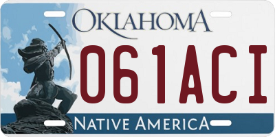 OK license plate 061ACI