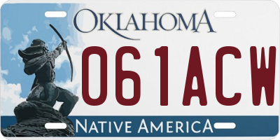 OK license plate 061ACW