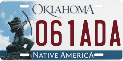 OK license plate 061ADA