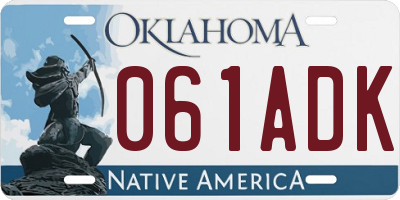 OK license plate 061ADK