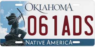 OK license plate 061ADS
