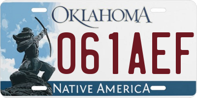 OK license plate 061AEF