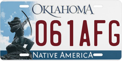 OK license plate 061AFG