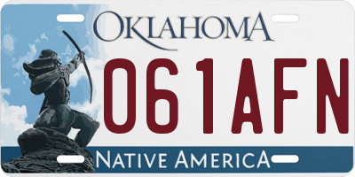 OK license plate 061AFN