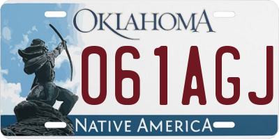 OK license plate 061AGJ