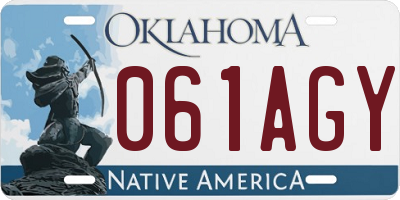 OK license plate 061AGY