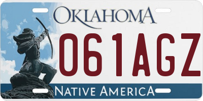 OK license plate 061AGZ