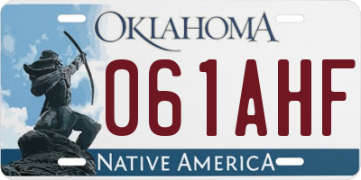 OK license plate 061AHF