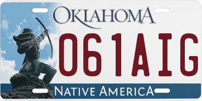 OK license plate 061AIG
