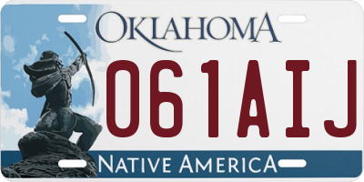 OK license plate 061AIJ
