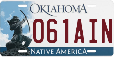 OK license plate 061AIN