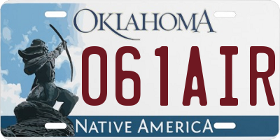 OK license plate 061AIR