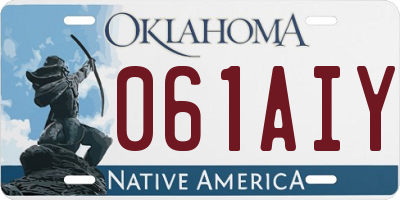 OK license plate 061AIY