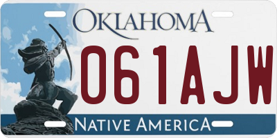 OK license plate 061AJW