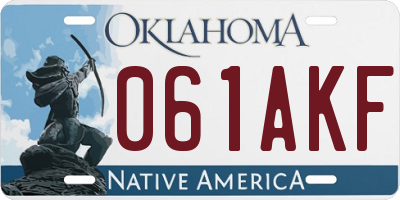 OK license plate 061AKF