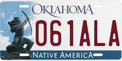 OK license plate 061ALA