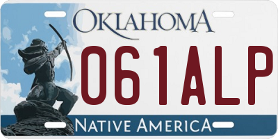 OK license plate 061ALP