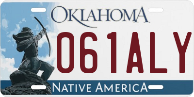 OK license plate 061ALY