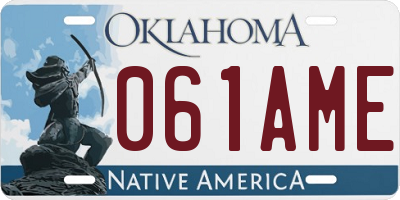 OK license plate 061AME