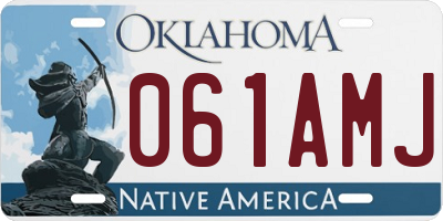 OK license plate 061AMJ