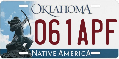 OK license plate 061APF