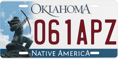 OK license plate 061APZ