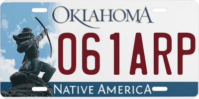 OK license plate 061ARP