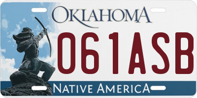 OK license plate 061ASB