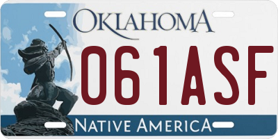 OK license plate 061ASF
