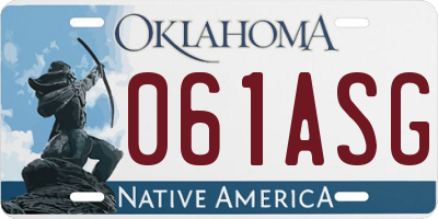 OK license plate 061ASG