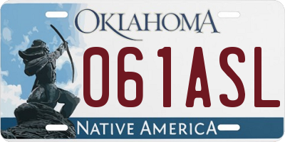 OK license plate 061ASL