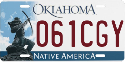 OK license plate 061CGY
