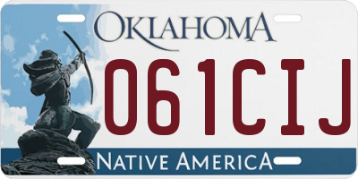 OK license plate 061CIJ