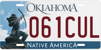 OK license plate 061CUL