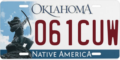 OK license plate 061CUW